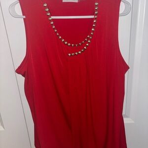 Calvin Klein Red Embellished Blouse